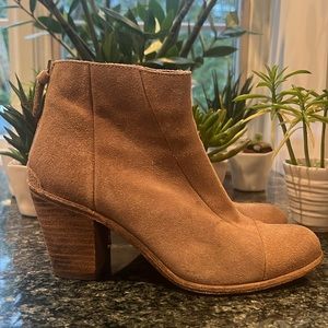 Hoss Intropia Tan Suede Ankle Bootie